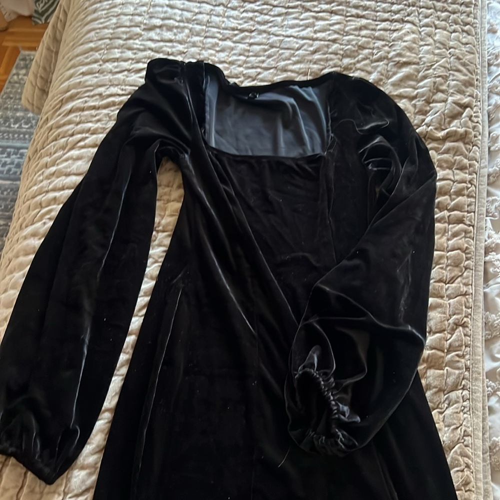 Velvet square neck mini dress - Picture 4 of 7